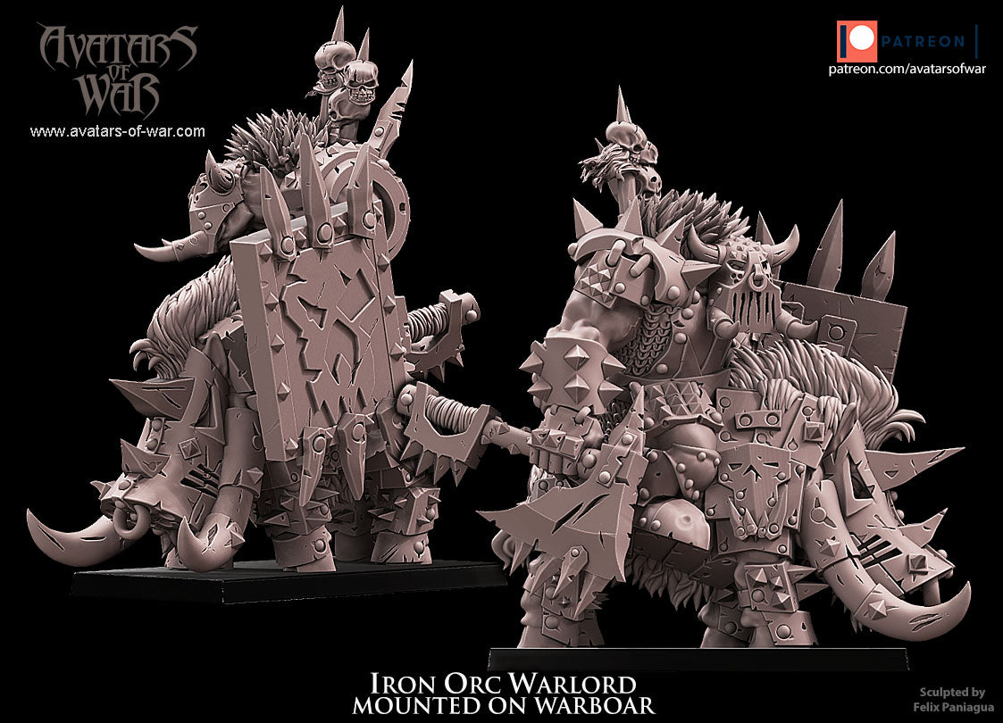 Iron Orc Warlord on Boar, Avatars of War