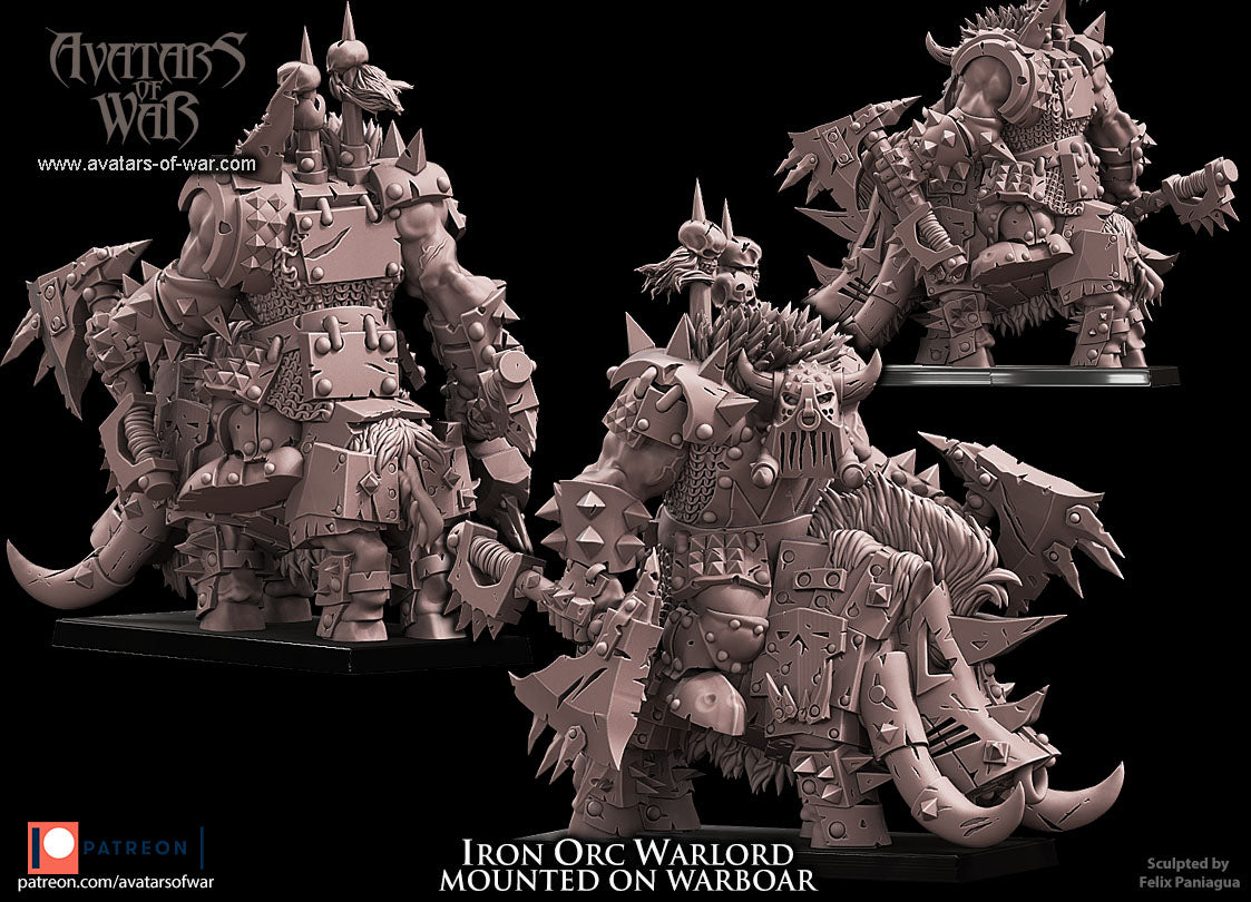 Iron Orc Warlord on Boar, Avatars of War
