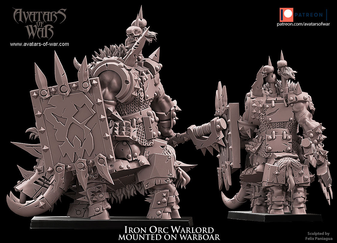Iron Orc Warlord on Boar, Avatars of War