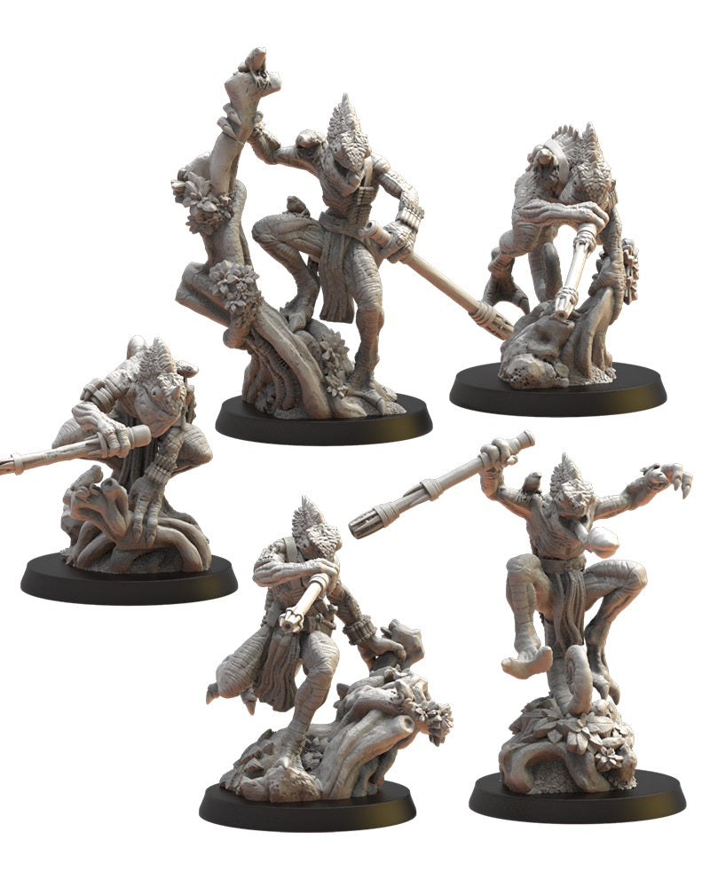 Kuaxotl Unit, chamaleons, Lost Kingdom Miniatures