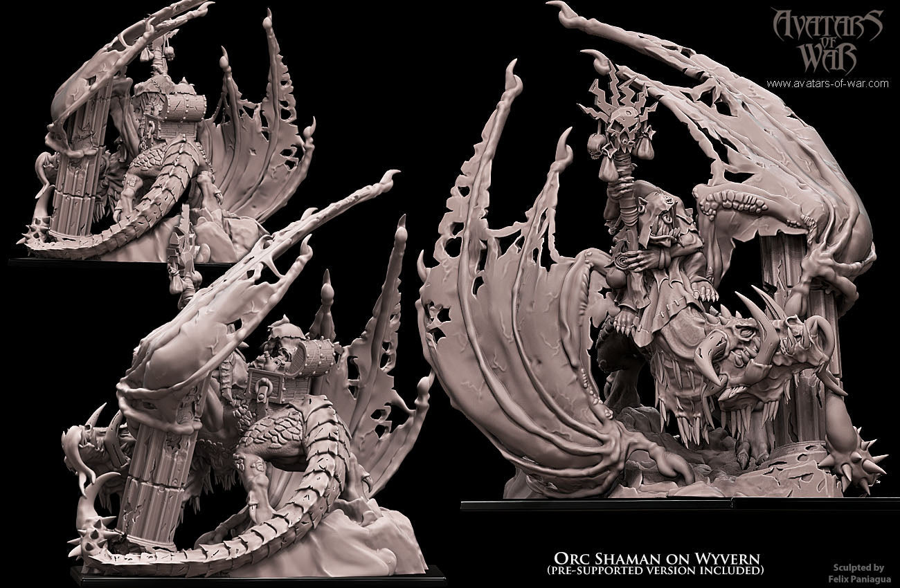 Orc Shaman on Wyvern, Avatars of War