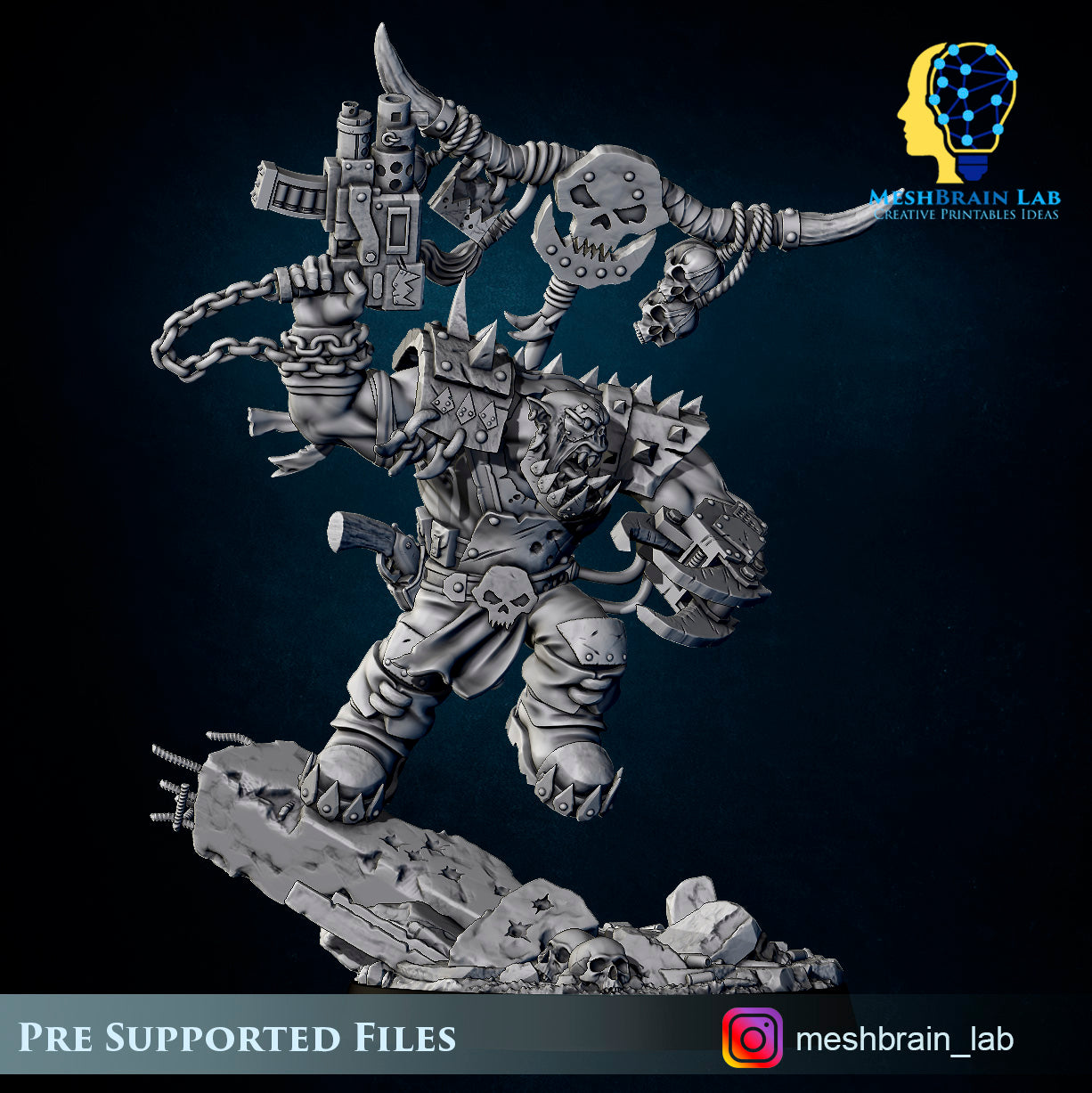 Ork Warboss with battle claw, MeshBrain Lab