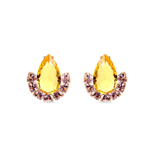 Pendientes acabado baño oro rosa 18K