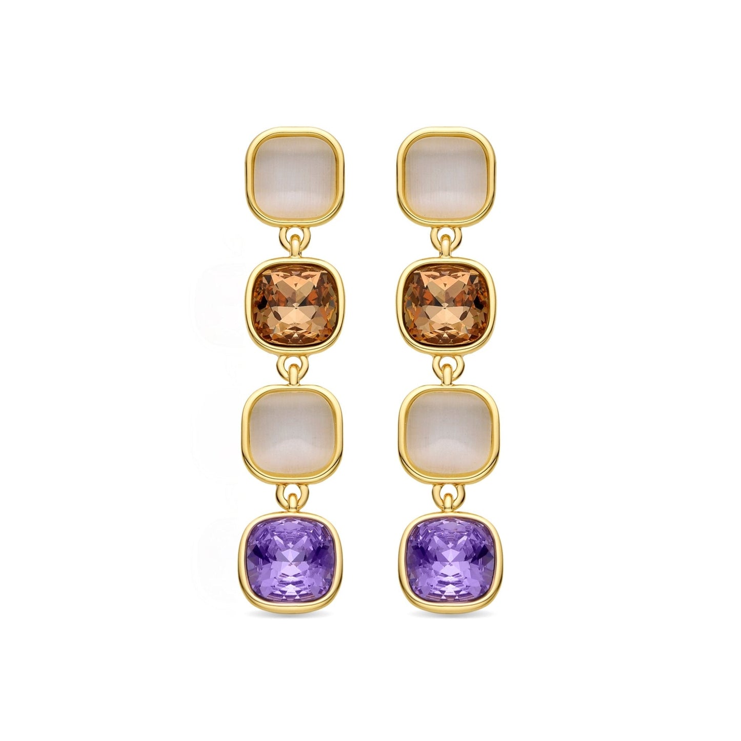 Pendientes acabados en oro amarillo 18K