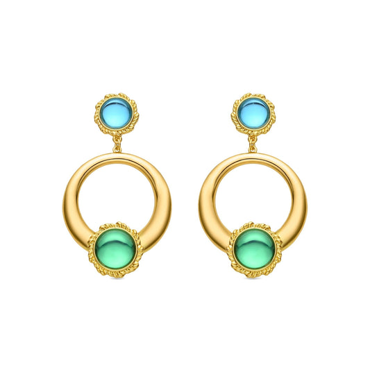 Pendientes acabados en oro amarillo 18K