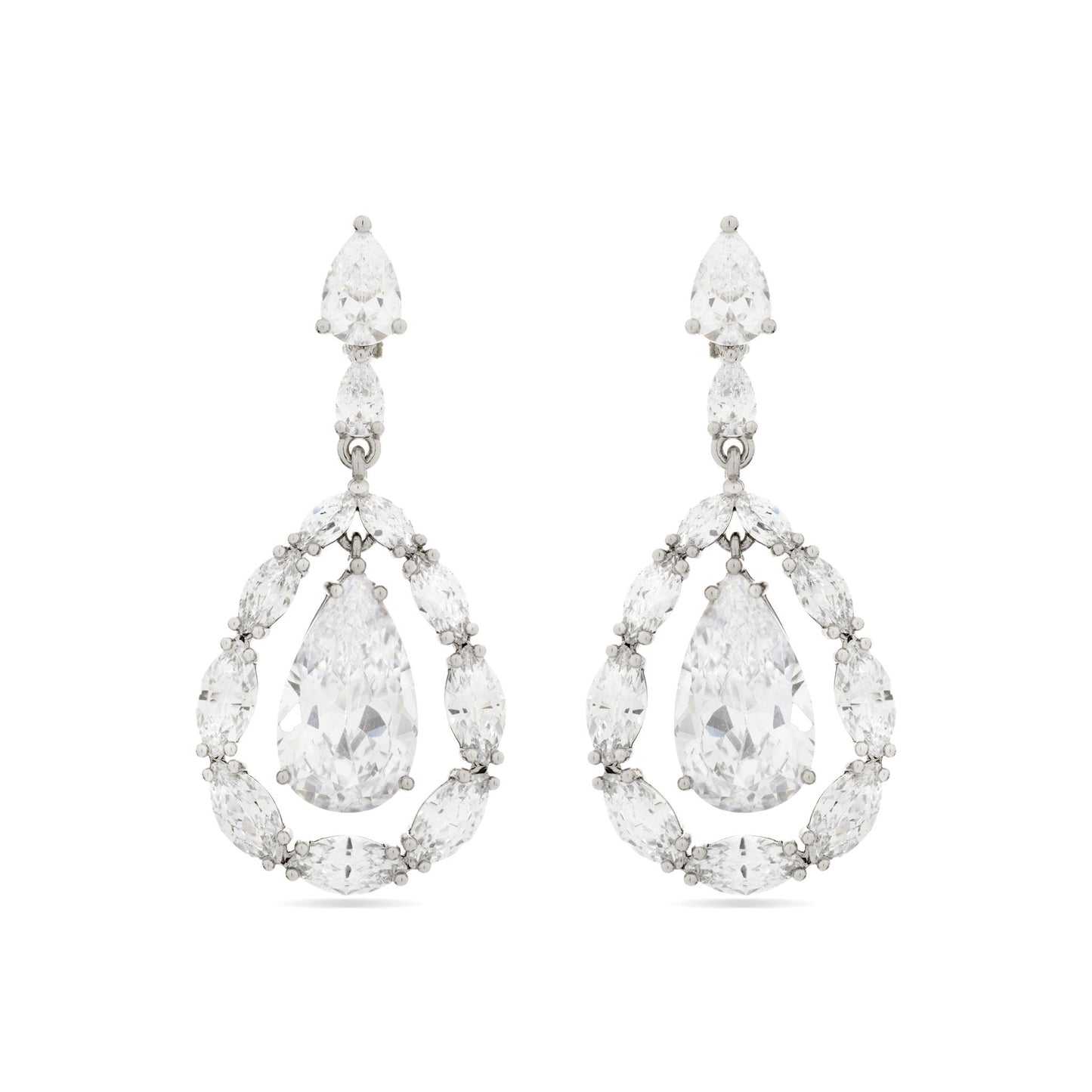 Pendientes acabados en rodio