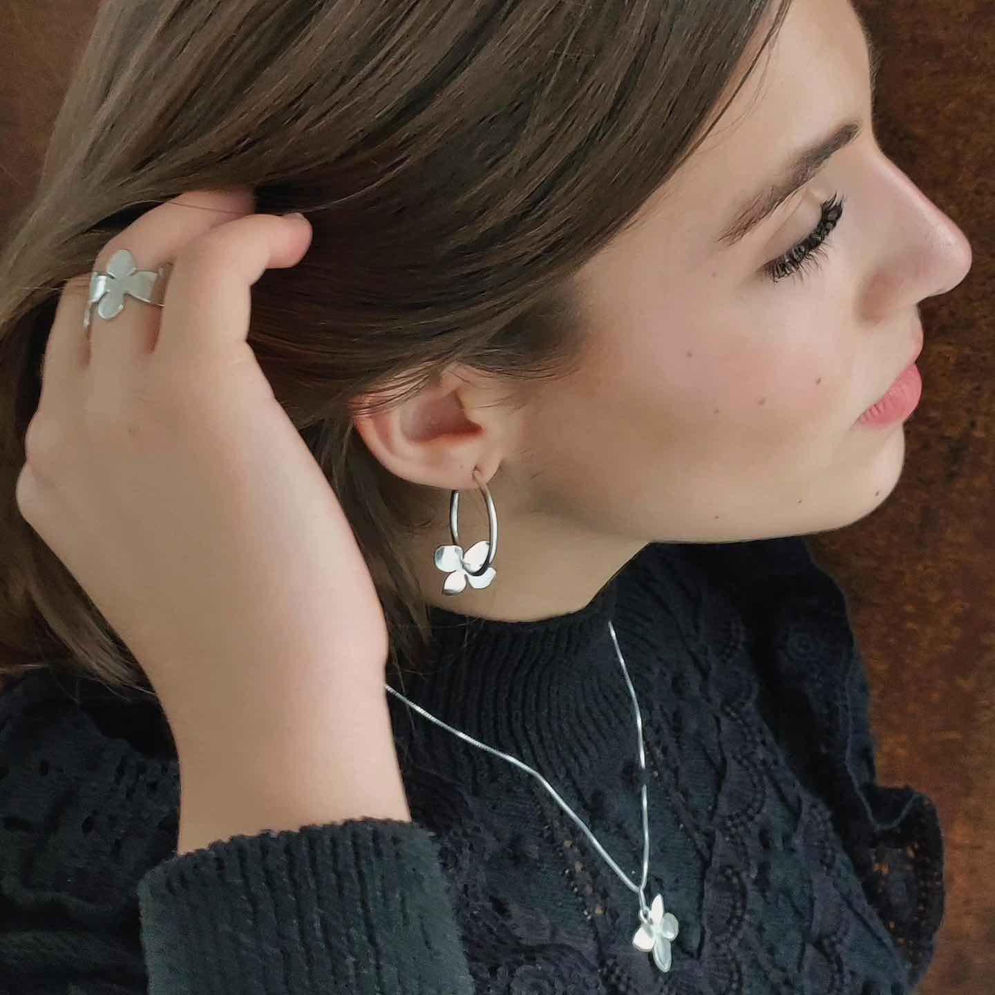 Pendientes Aros Hydrangea