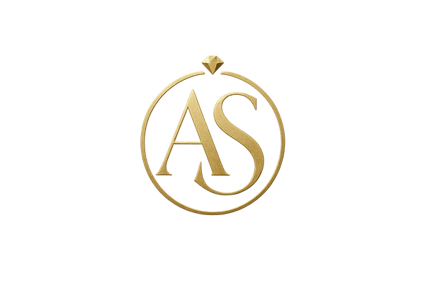 Quiero una foto para el logo de mi tienda, es una joyería femenina, quiero que contenga las letras A y S que entrelazadas parezca un anillo y en color oro