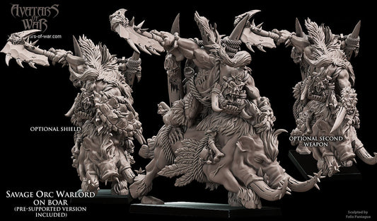 Feral  Orc Warlord on Boar, Avatars of War