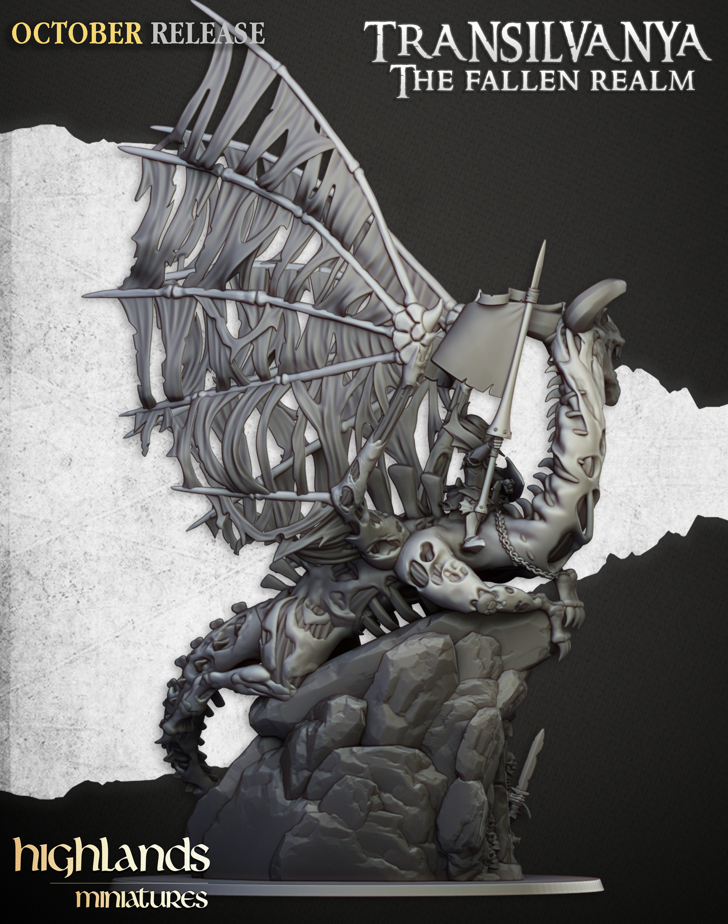 Vampire Lord on Zombie Dragon, Highlands Miniatures