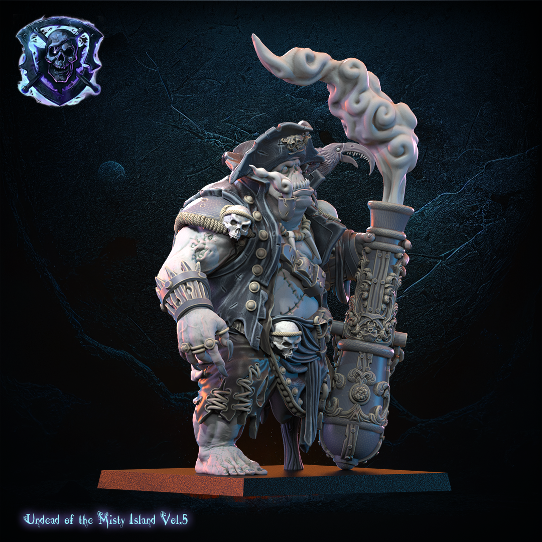 Captain “Smoke”, Undead Ogre hero, Lost Kingdom Miniatures