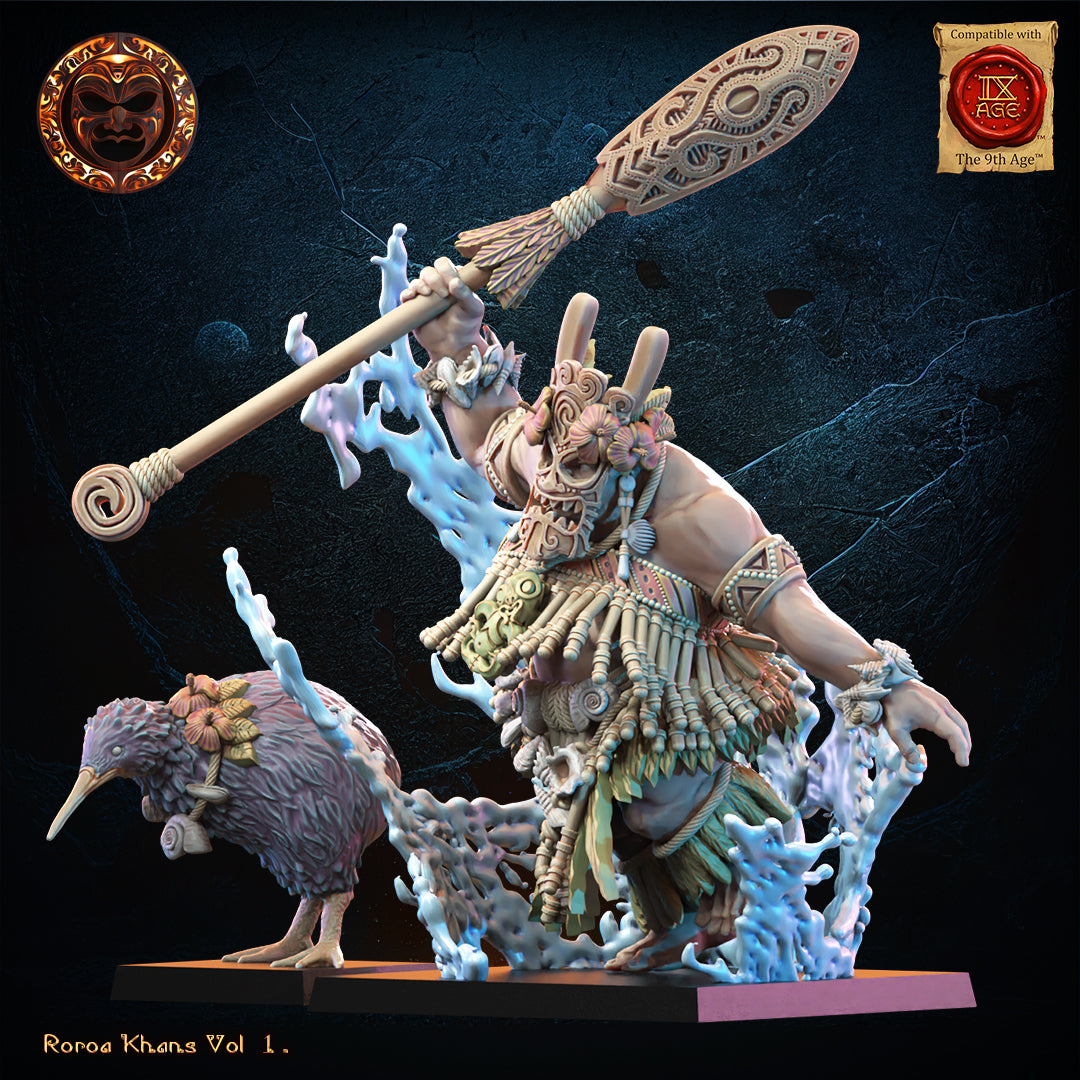 Hinewai, Tohunga with familiar, Lost Kingdom Miniatures