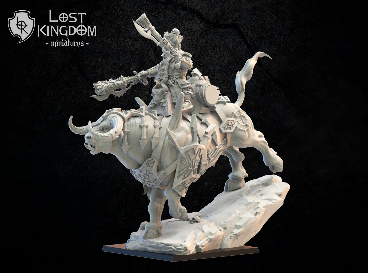 Elite Guard Commander On Bull, Lost Kingdom Miniatures