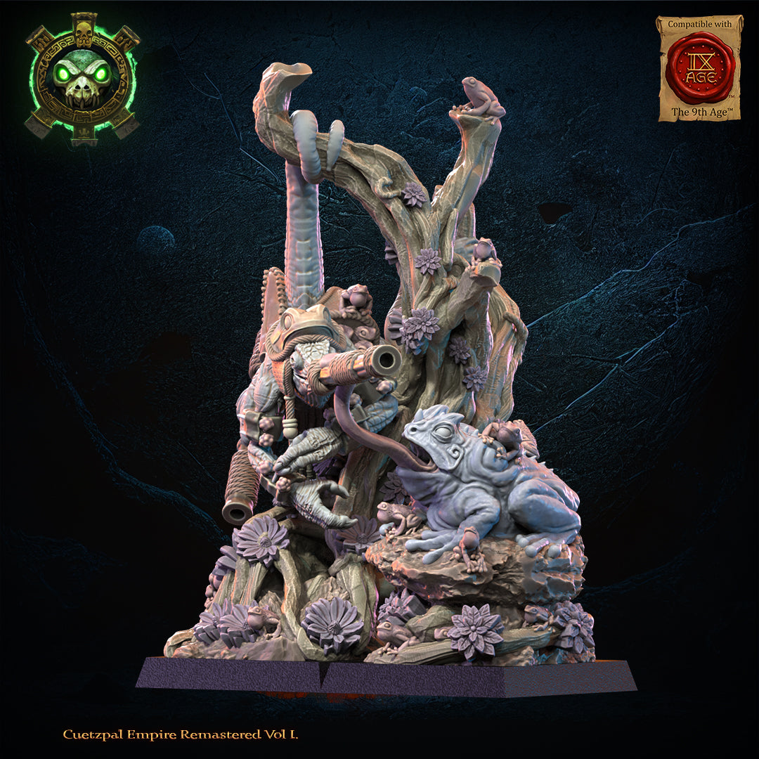 Kuaxotl Heroine with Tamasoluey, Lost Kingdom Miniatures