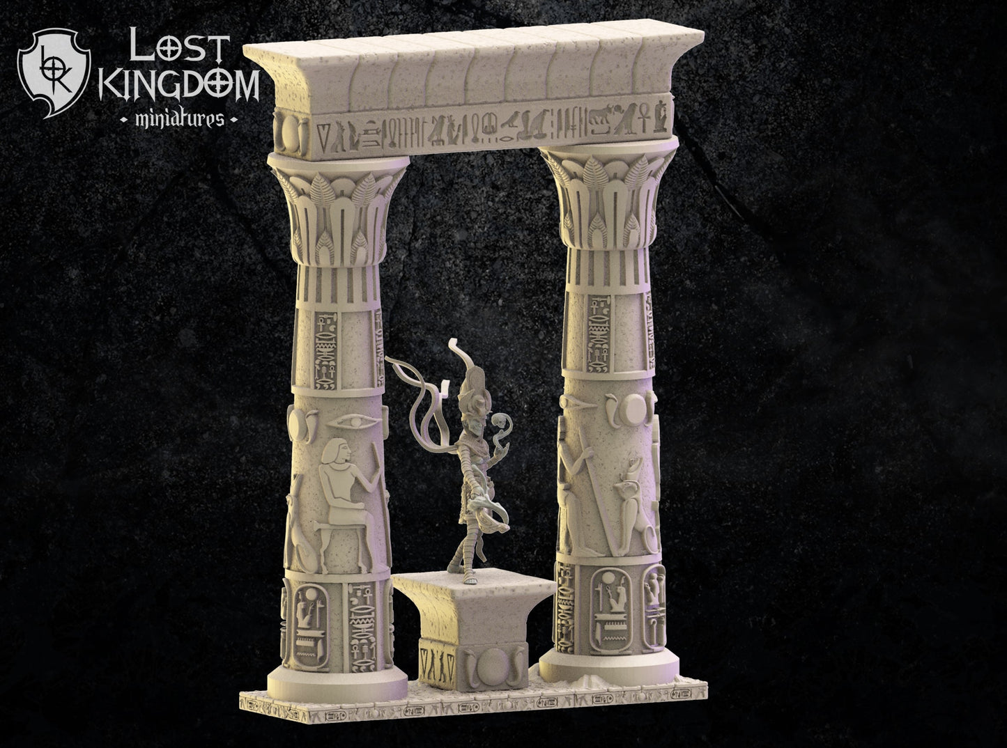 Keket, Necrosorceress On Hamunaptra Columns, Lost Kingdom Miniatures