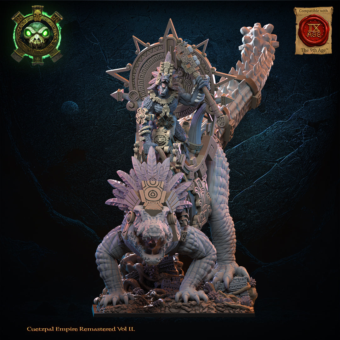 Citlallicue, Cipactli Heroine on Deinosuchus, Lost Kingdom Miniatures