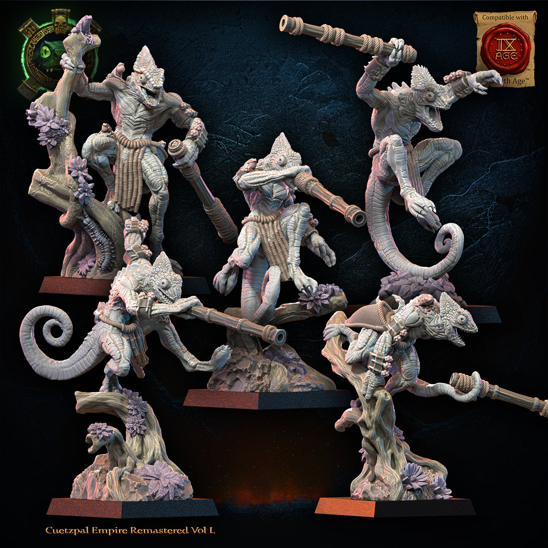 Kuaxotl Unit with blowpipes, Lost Kingdom Miniatures
