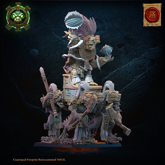 Tezcatlipoca, the Living God on Palanquin, Lost Kingdom Miniatures