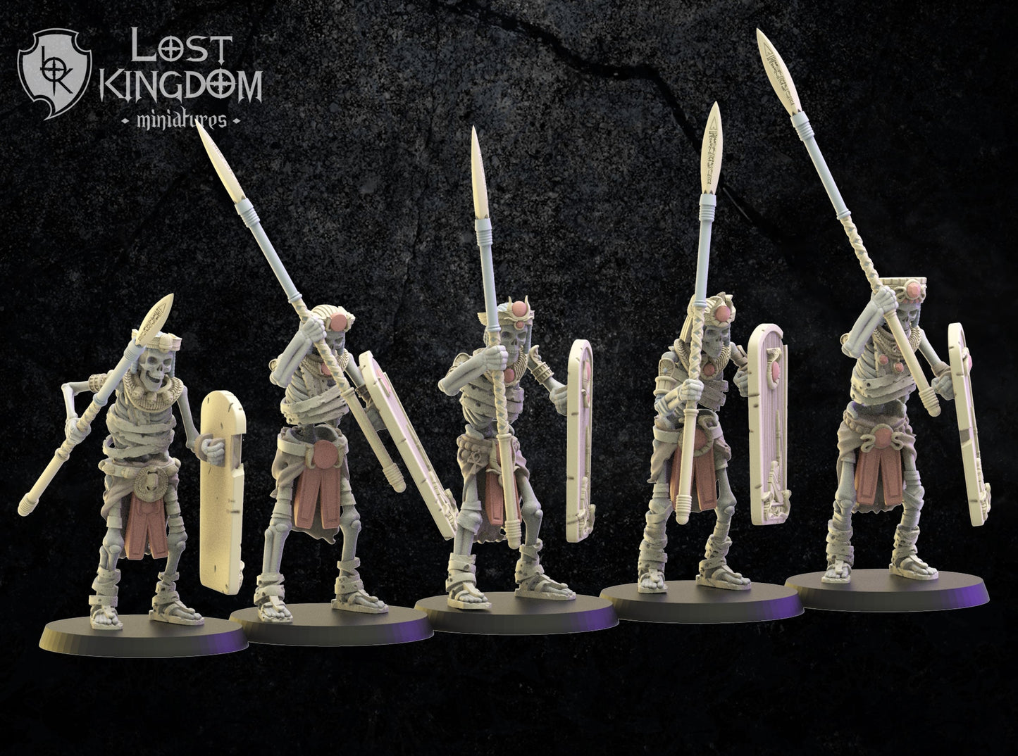 Ancient Skeletal Cavalry Bows/Spears, Highlands Miniatures