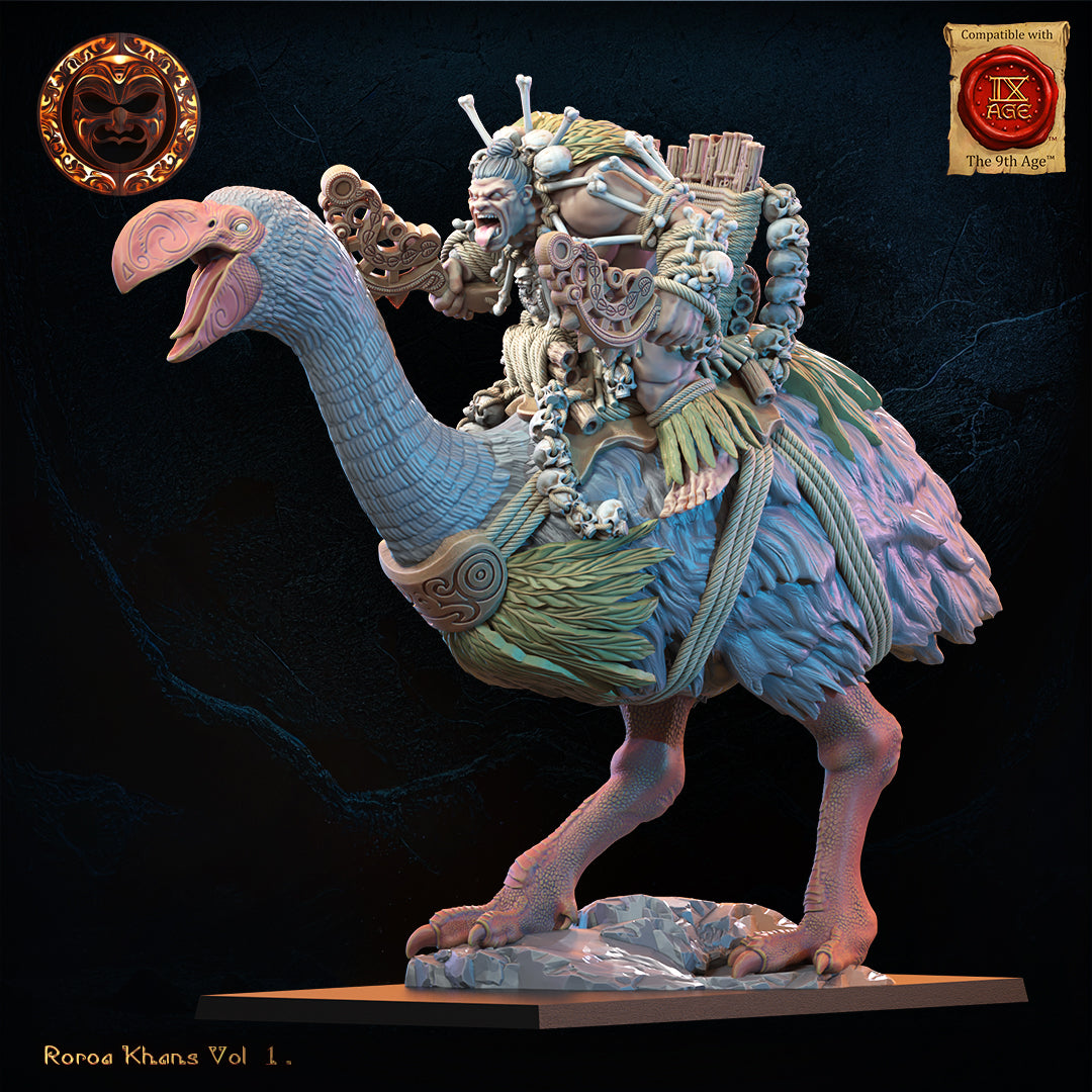 Roroa Ariki on Dromornis, Lost Kingdom Miniatures