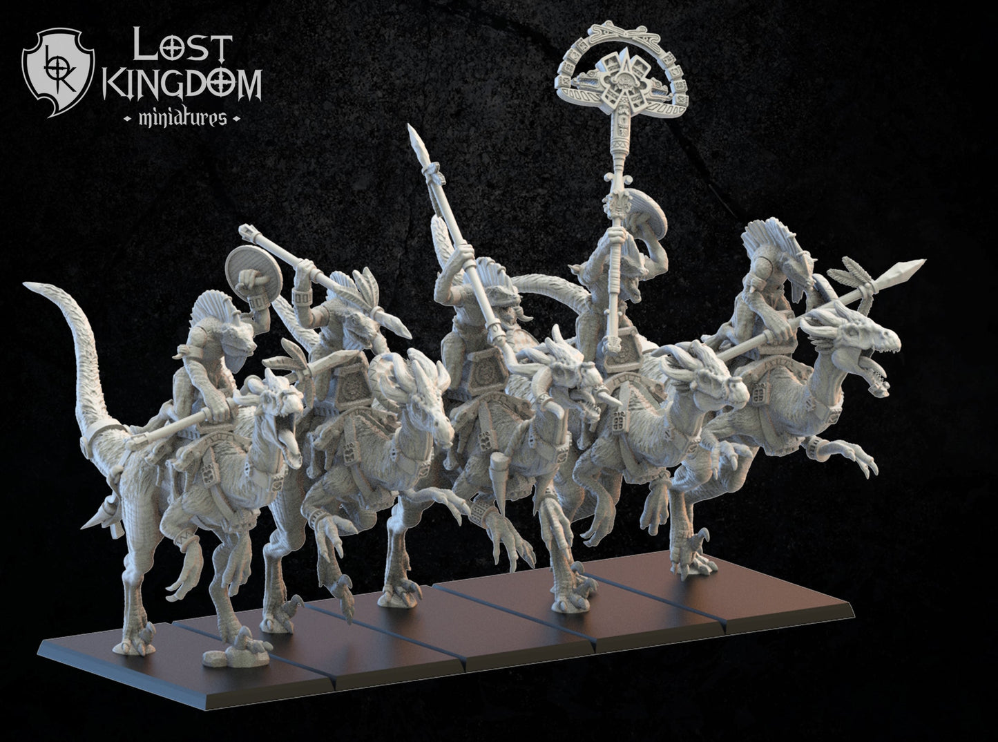 Kuakuauitl Cuetzpalli Riders, Lost Kingdom Miniatures