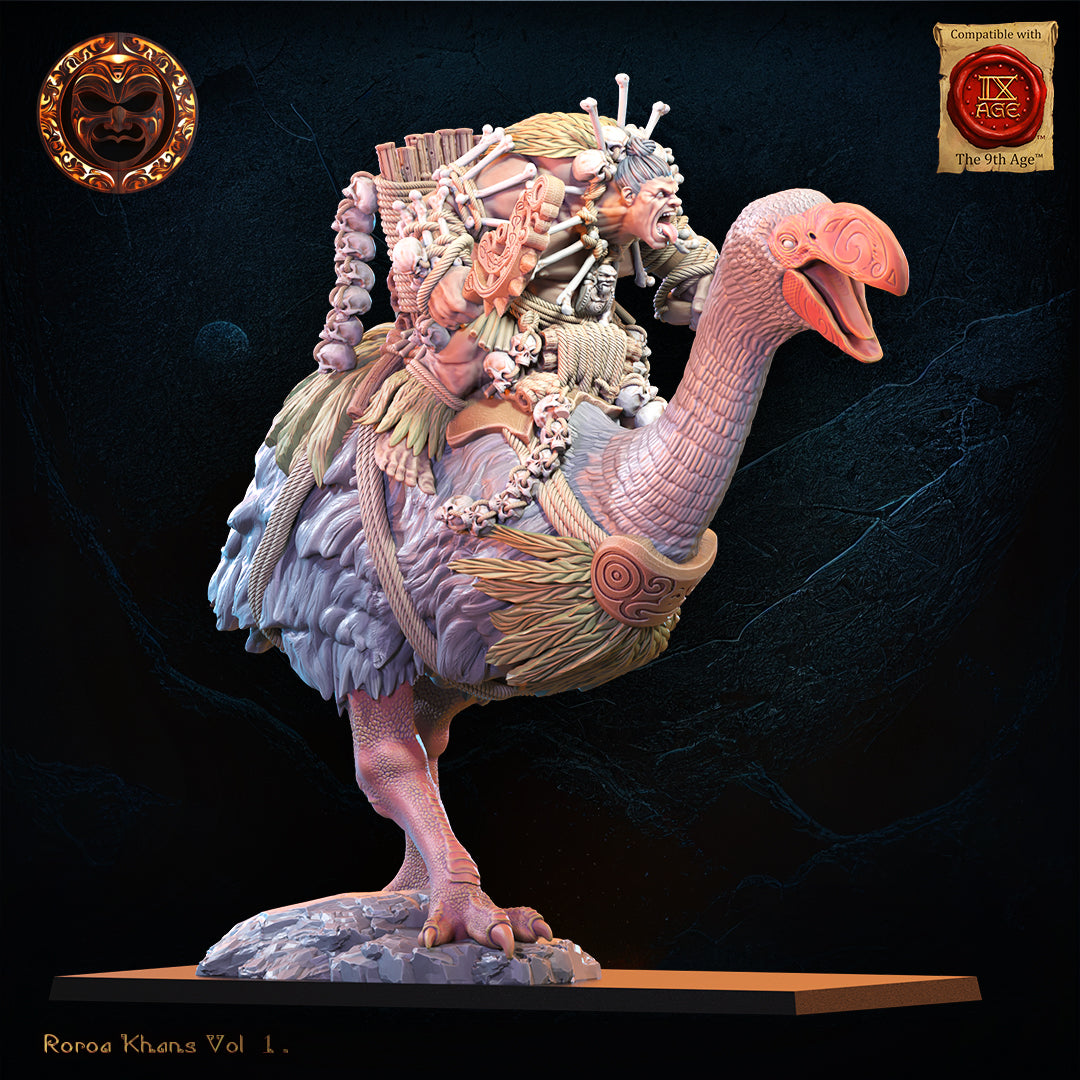 Roroa Ariki on Dromornis, Lost Kingdom Miniatures