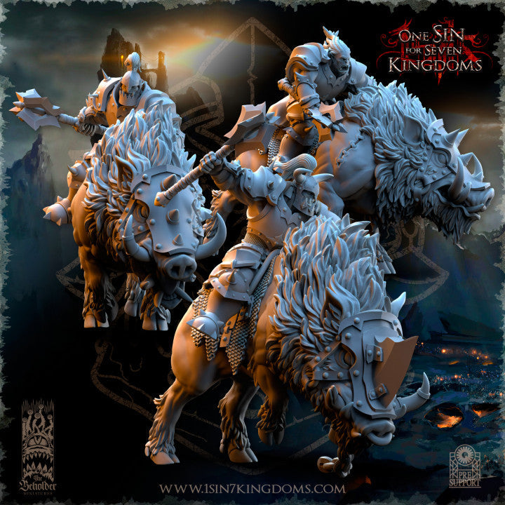 Nestah Orcs Beast Boars Riders, The Beholder Miniatures