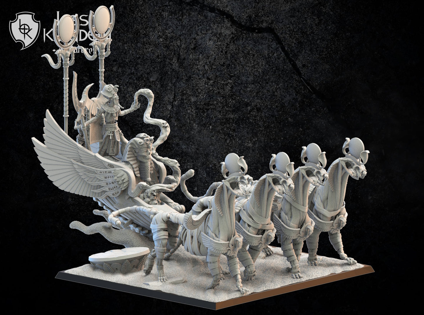 Pharaoh Akhenaten On Sta Chariot, Lost Kingdom Miniatures