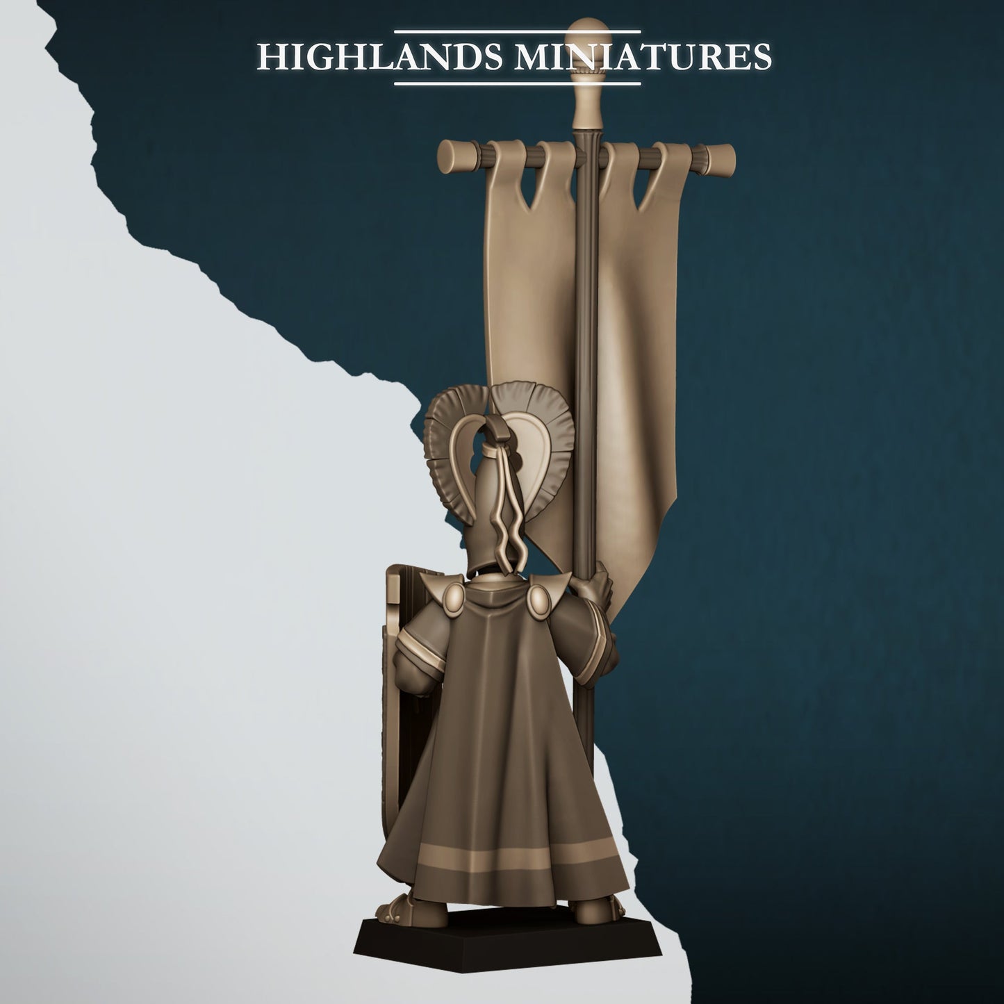 Aegean Elf BSB on Foot, Highlands Miniatures