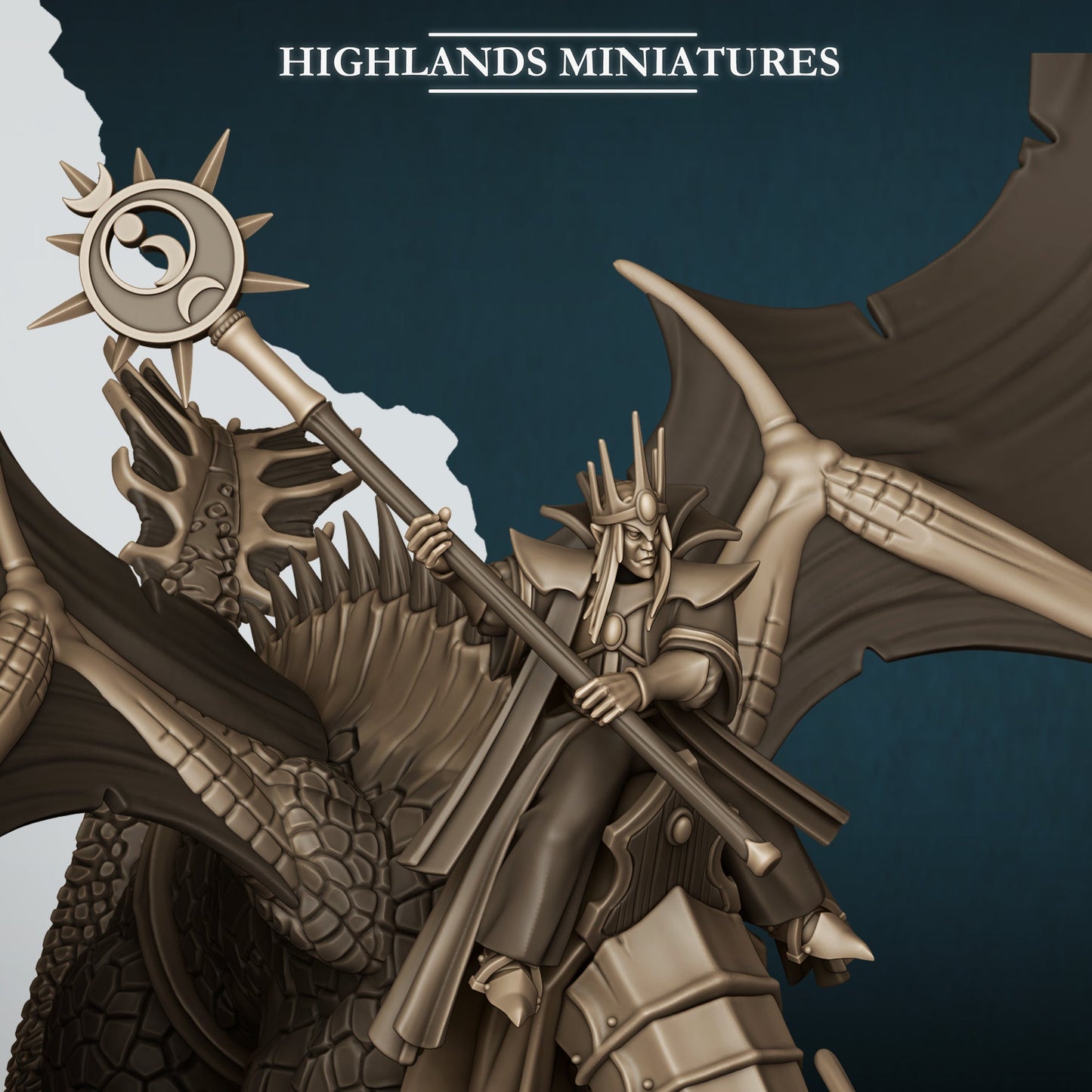 Aegean Elf Prince/Mage on Dragon, Highlands Miniatures