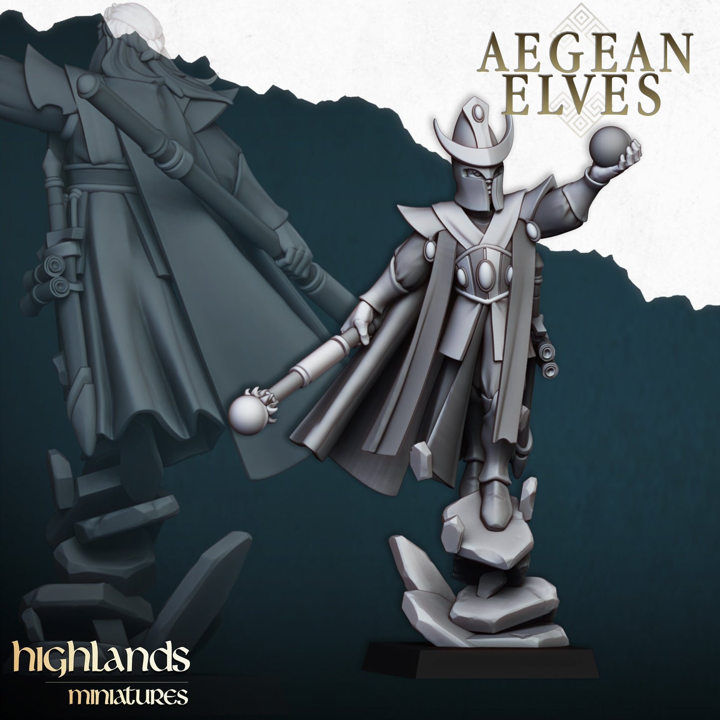 Aegean Elves Mage, Highlands Miniatures