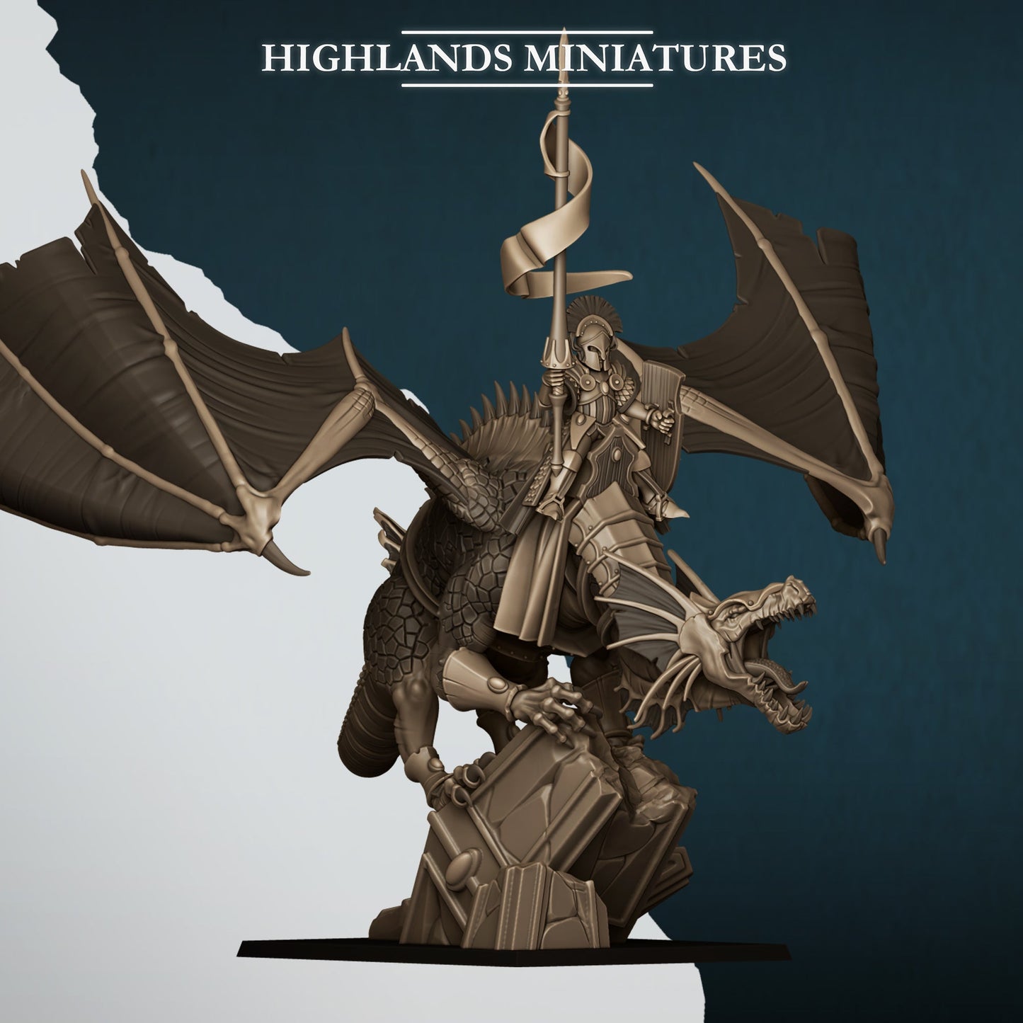 Aegean Elf Prince/Mage on Dragon, Highlands Miniatures