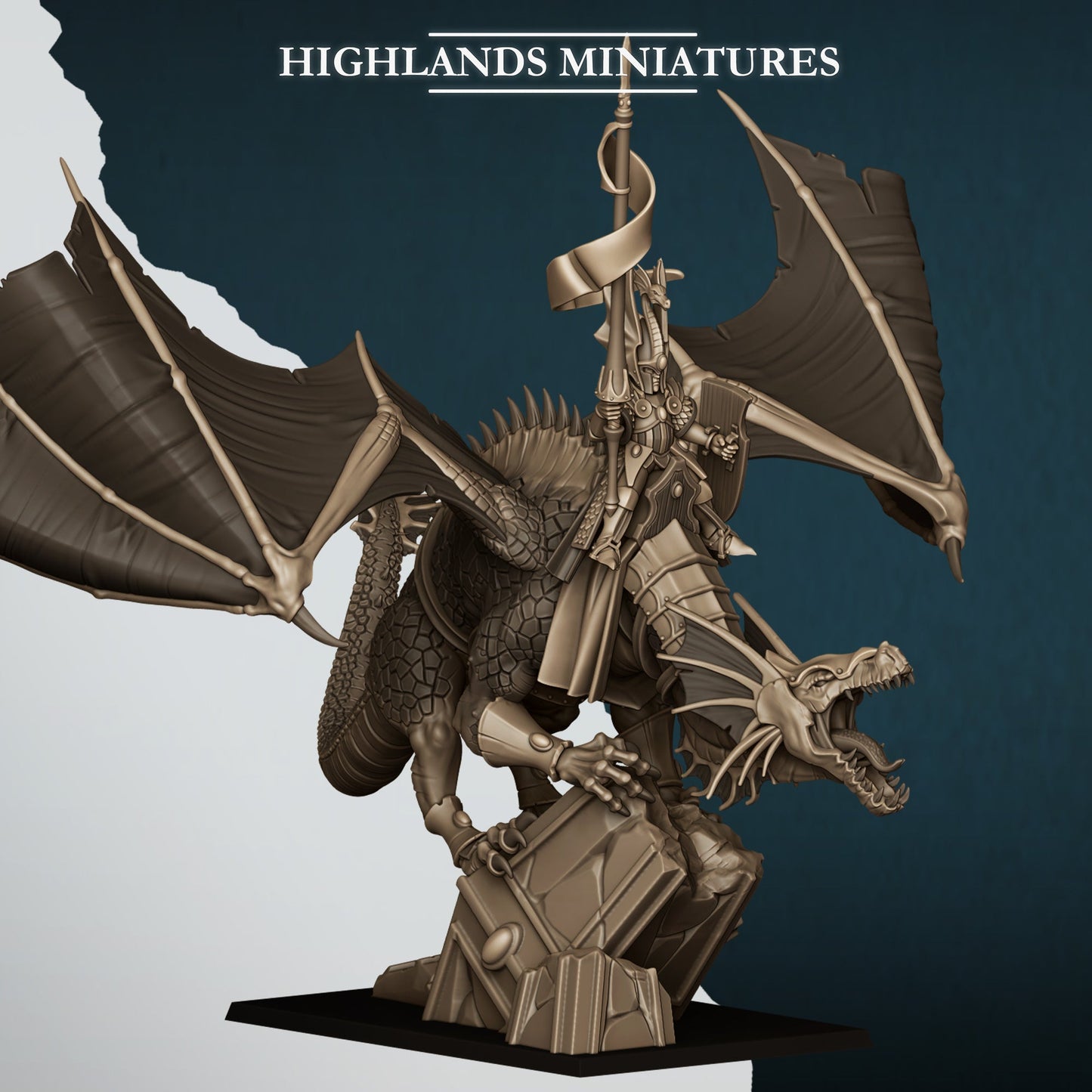 Aegean Elf Prince/Mage on Dragon, Highlands Miniatures