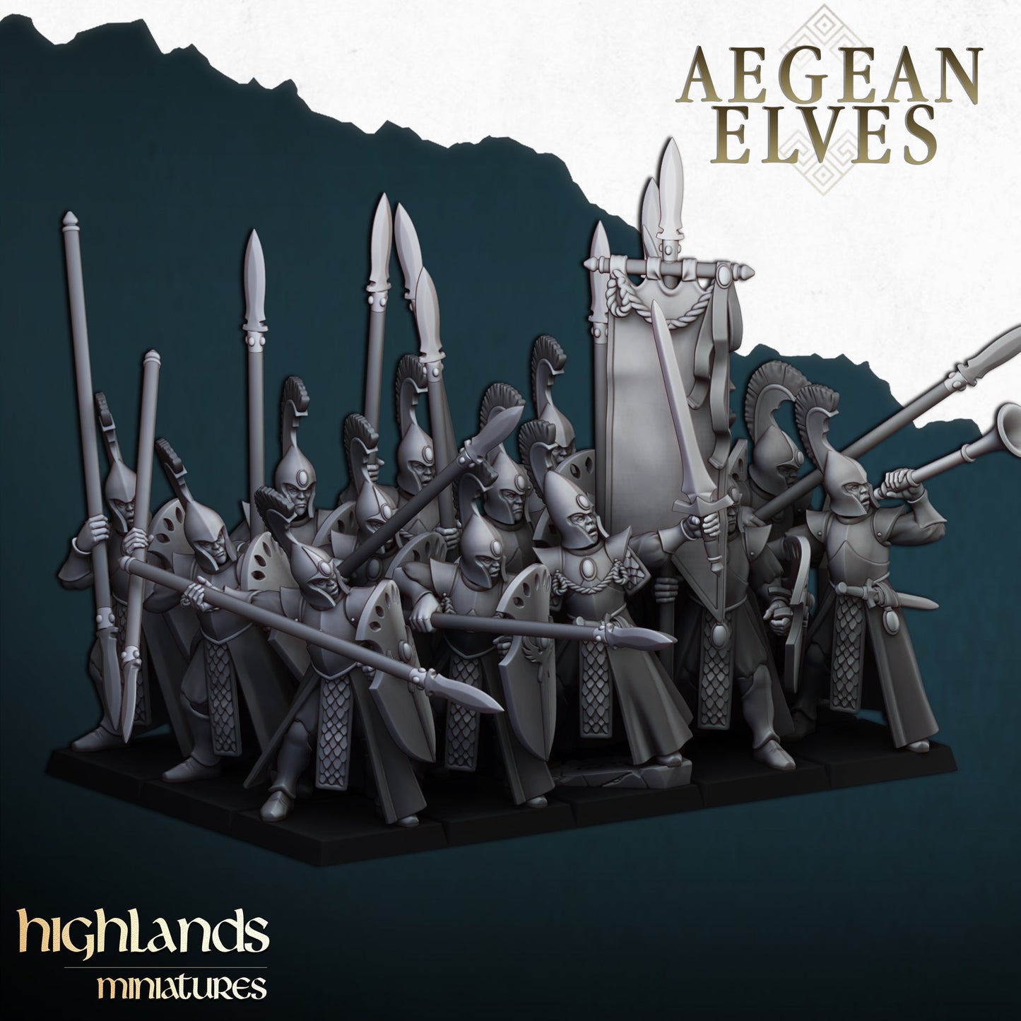 Aegean Elves Spearmen, Highlands Miniatures
