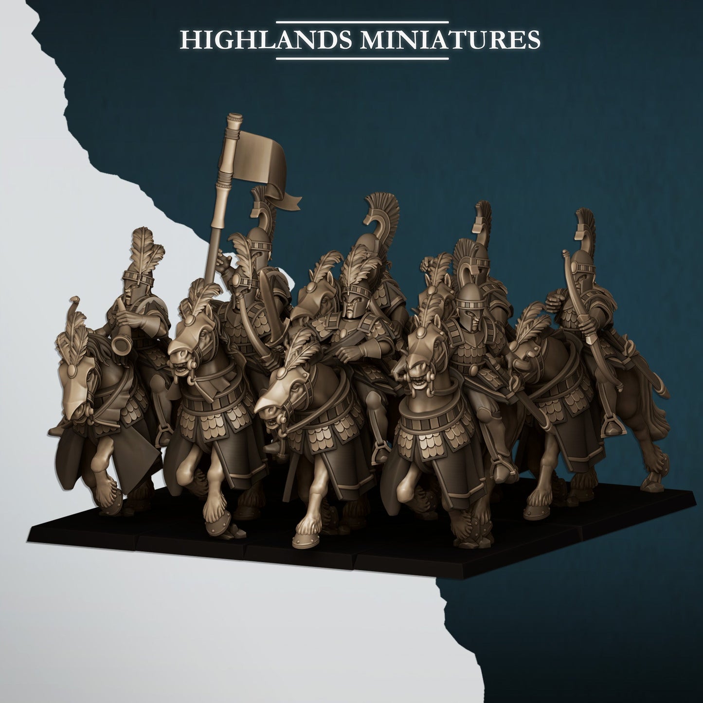 Aegean Sea Hippeis with bows, Highlands Miniatures