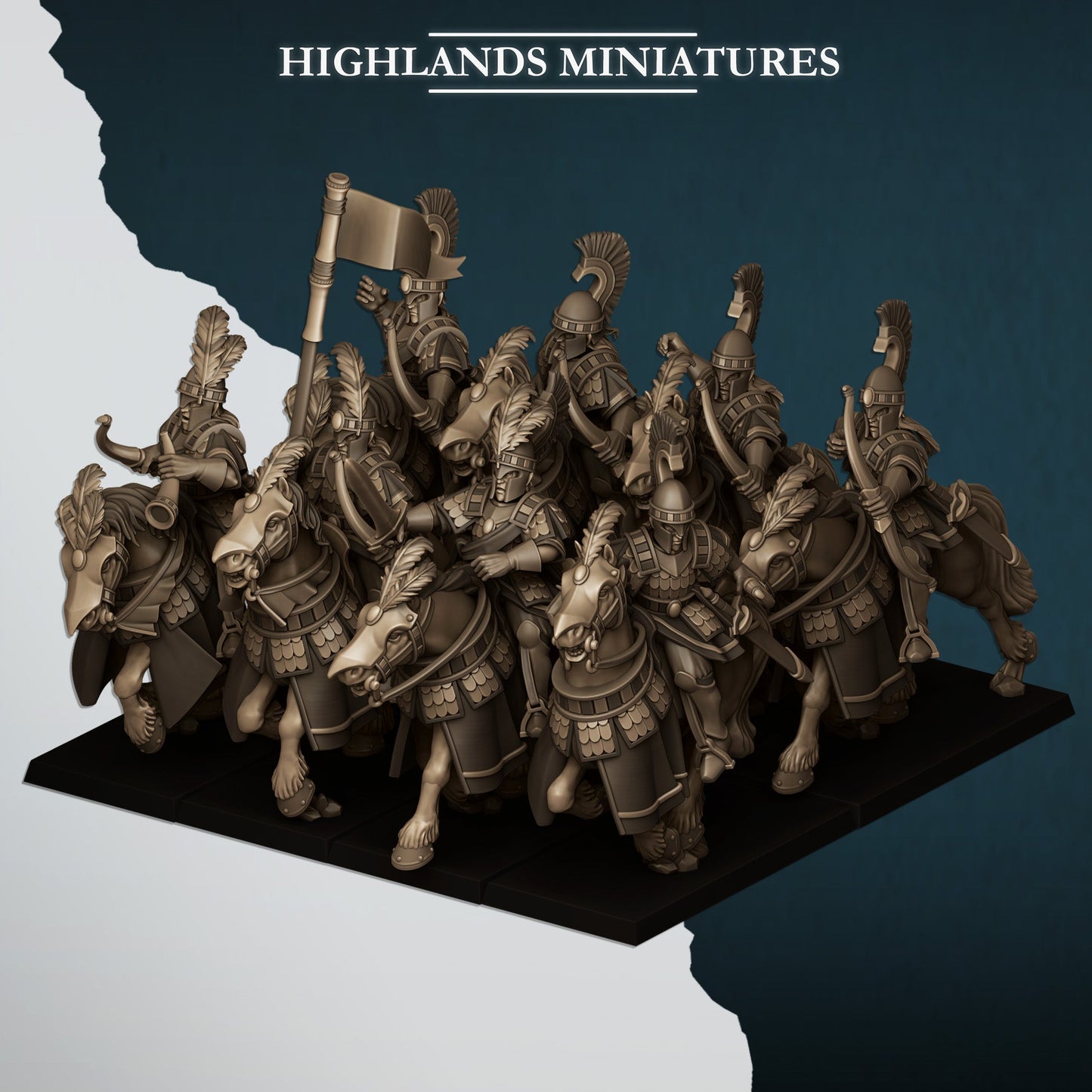 Aegean Sea Hippeis with bows, Highlands Miniatures