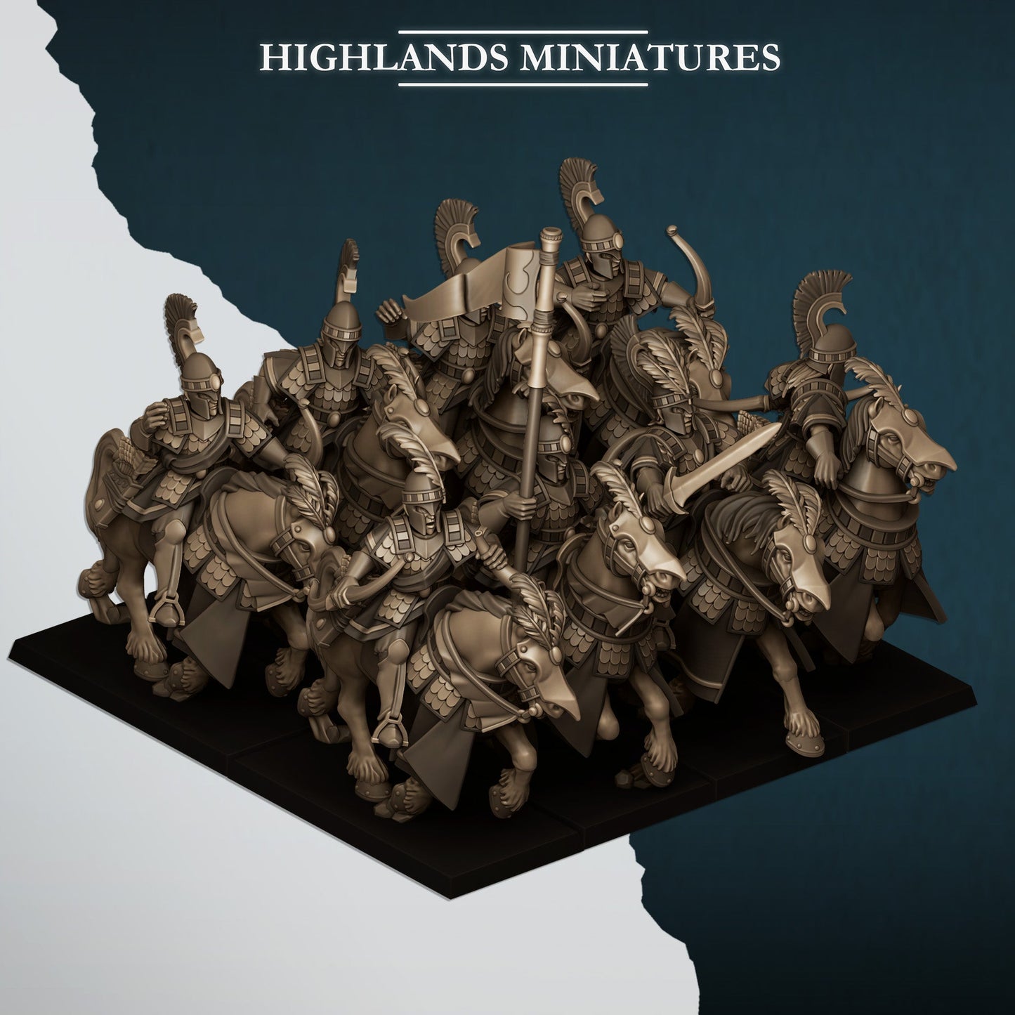Aegean Sea Hippeis with bows, Highlands Miniatures