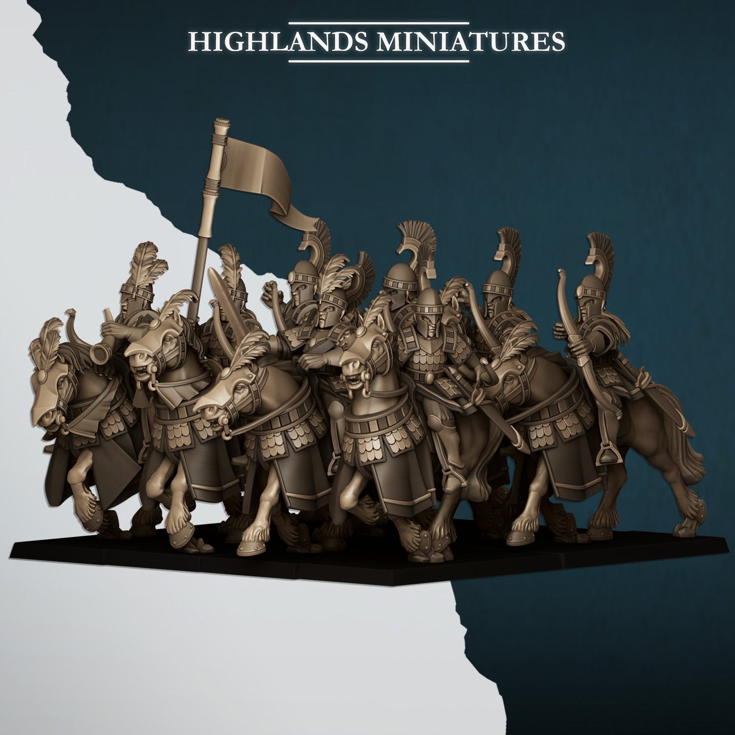 Aegean Sea Hippeis with bows, Highlands Miniatures