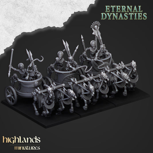 Ancient Skeketal Chariots, Highlands Miniatures