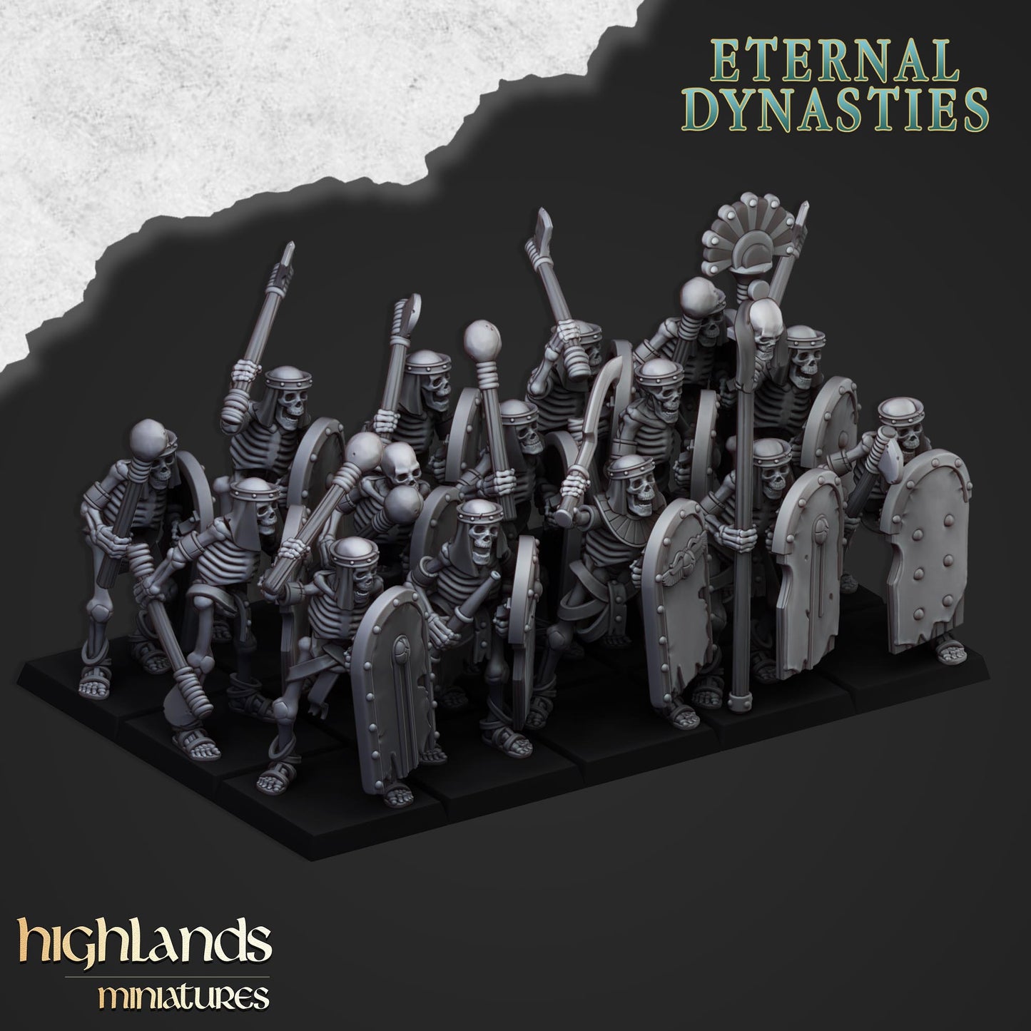 Ancient Skeletons with Spears/Hand weapon, Highlands Miniatures