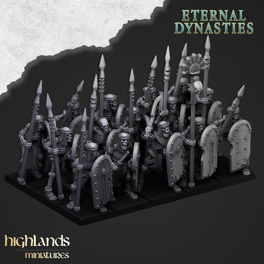 Ancient Skeletons with Spears/Hand weapon, Highlands Miniatures