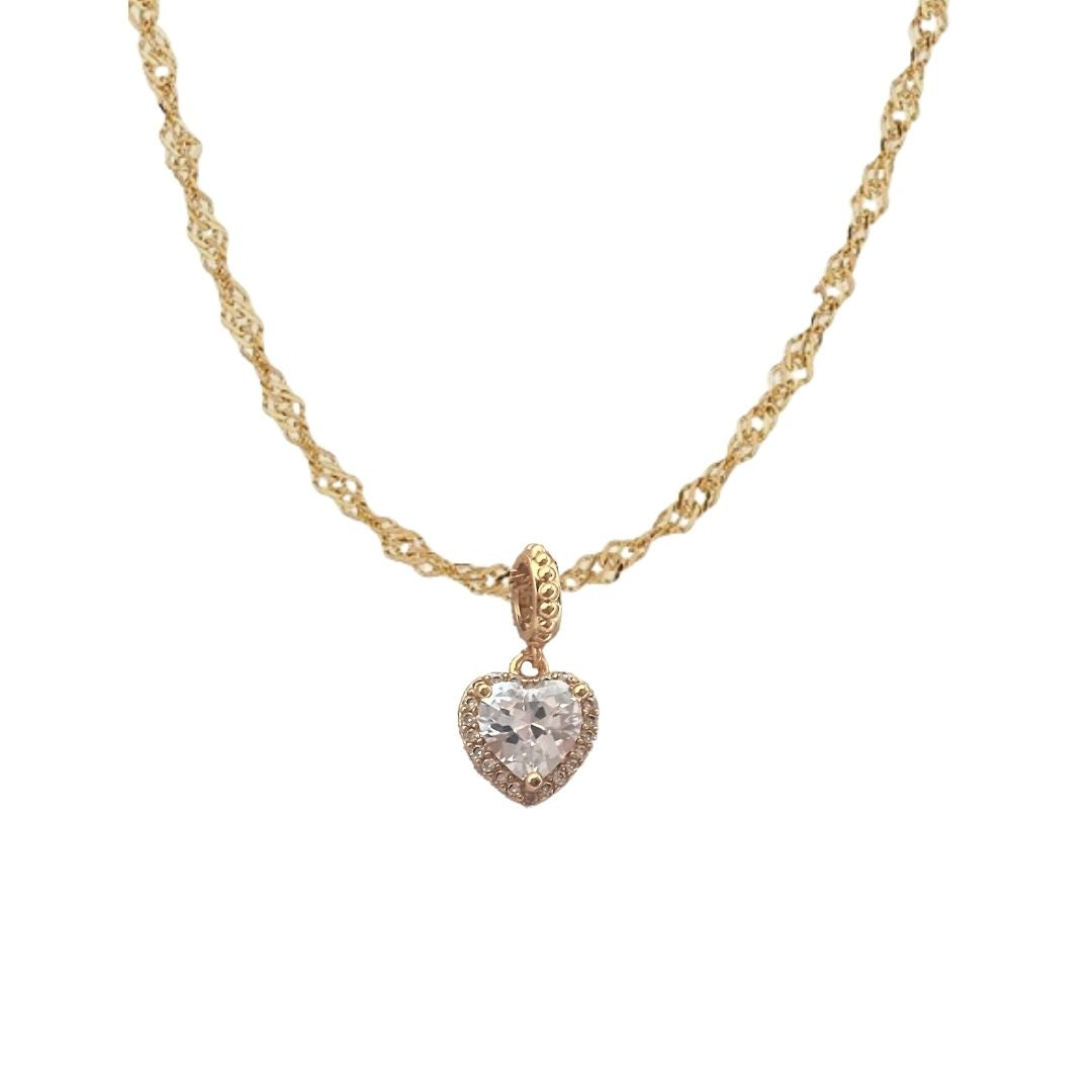 Collar Corazón Brillante