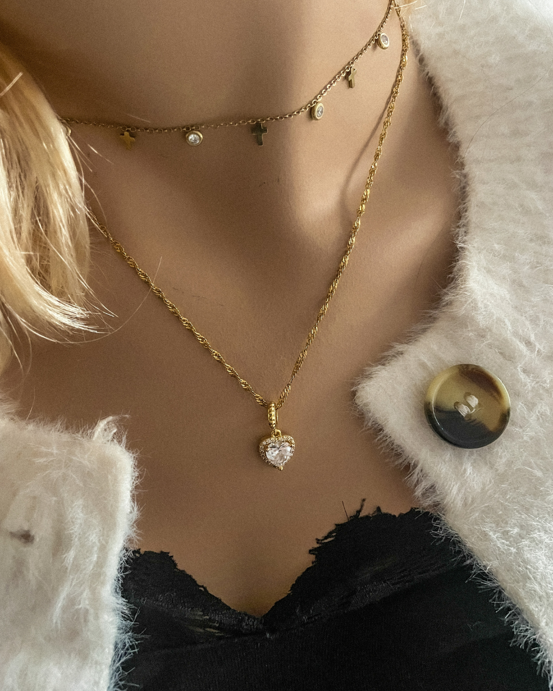 Collar Corazón Brillante