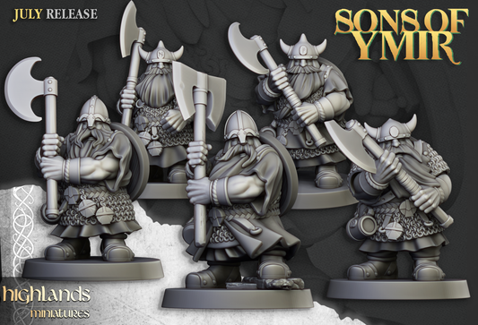 Dwarf Warriors Great Weapons, Highlands Miniatures