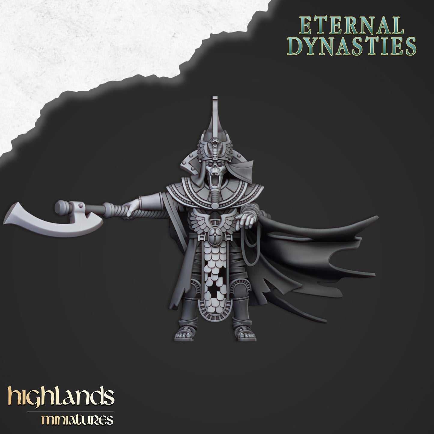 Eternal Pharaoh on chariot, Highlands Miniatures