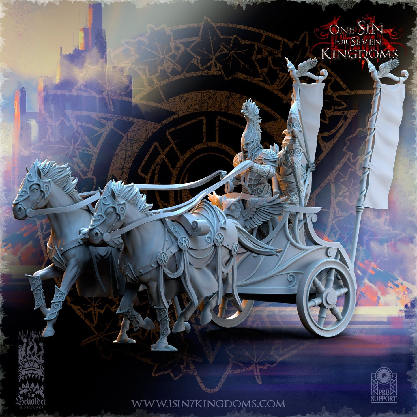 Silvermoor Elves Chariot, The Beholder Miniatures