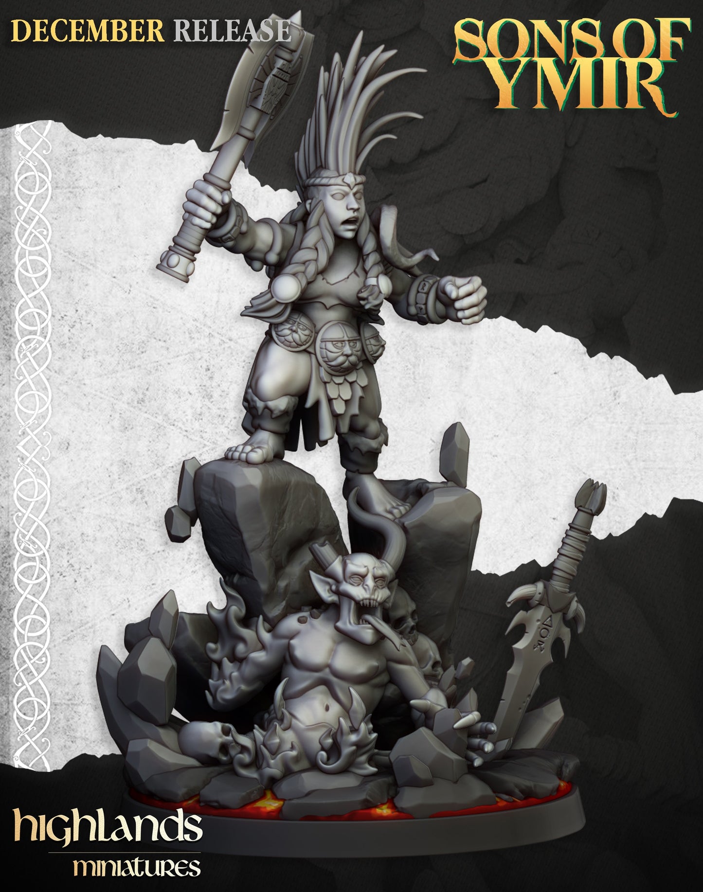 Dwarf  Daemonseeker Female, Highlands Miniatures