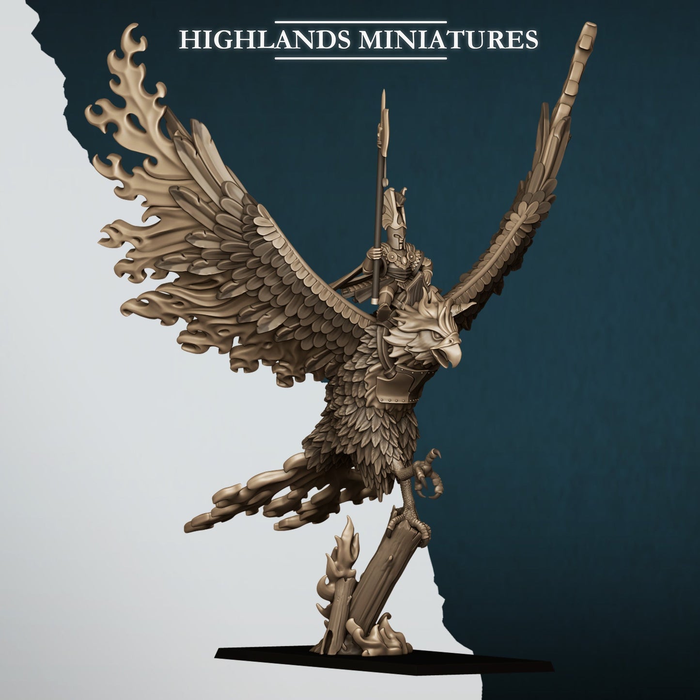 Aegean Lord on Fire Phoenix, Highlands Miniatures