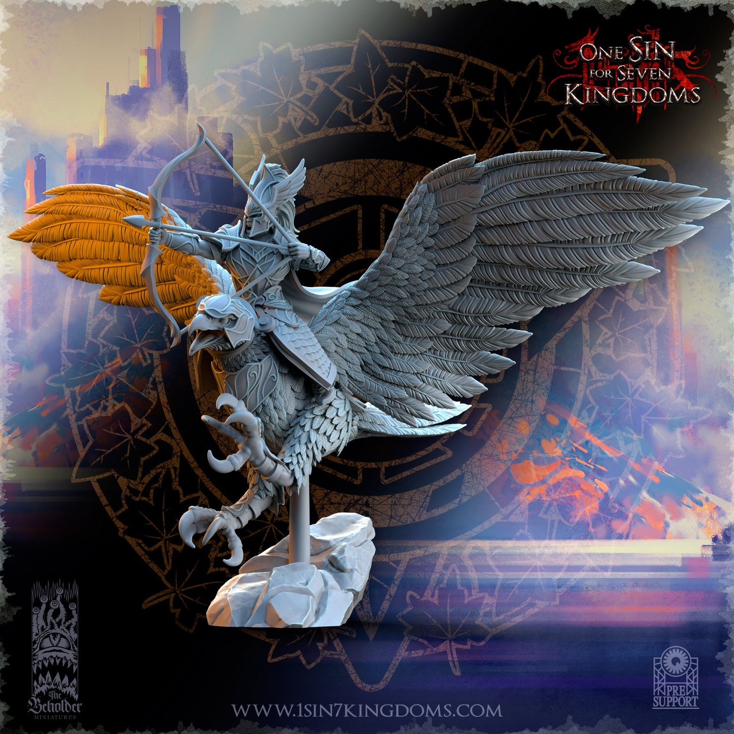 Glorindel on King eagle, The Beholder Miniatures