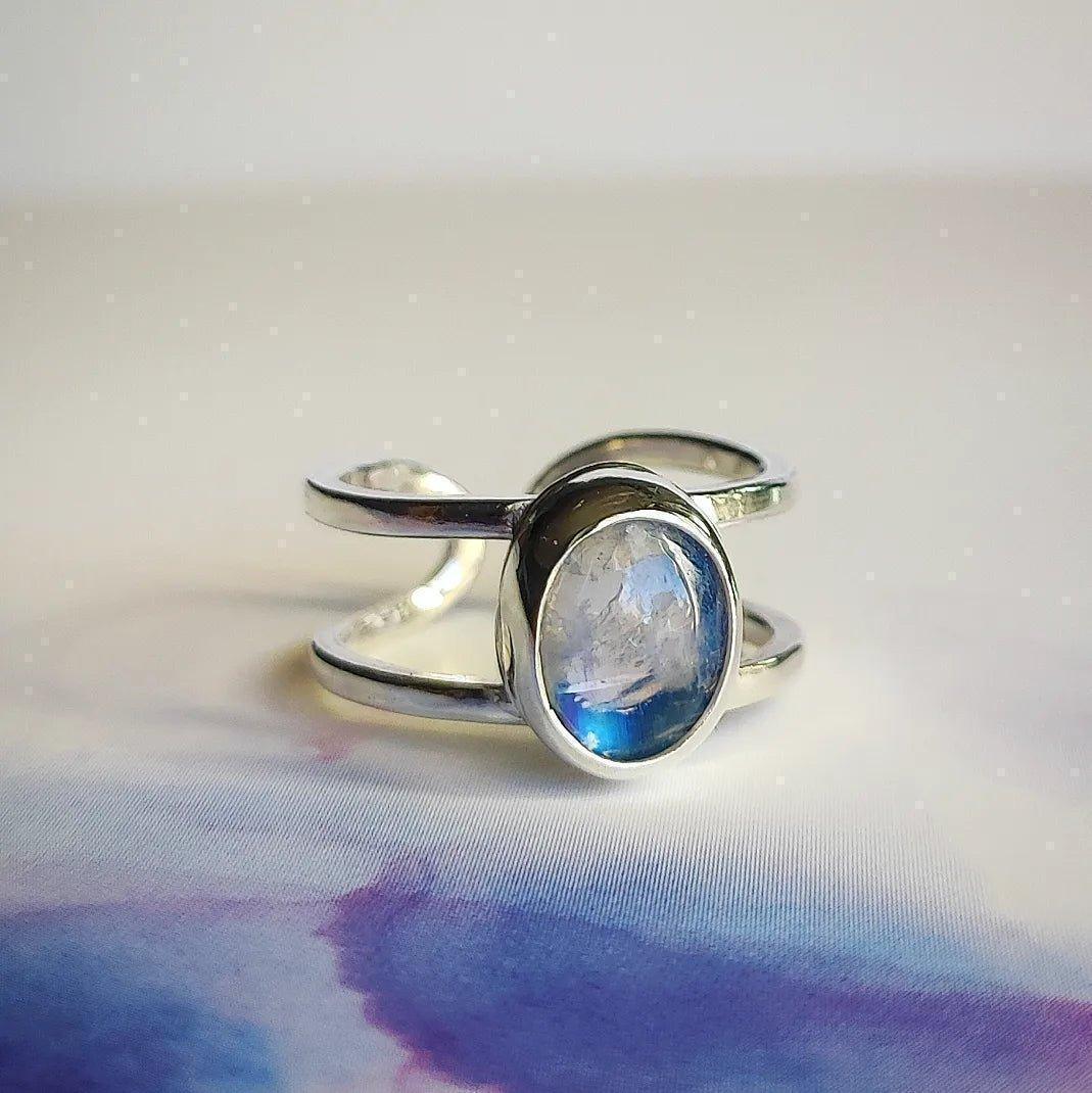 Anillo Doble Hilo Luna Arcoíris